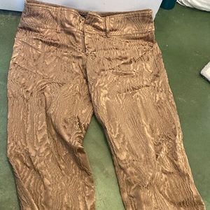 Cache Luxe wood pattern gold pants